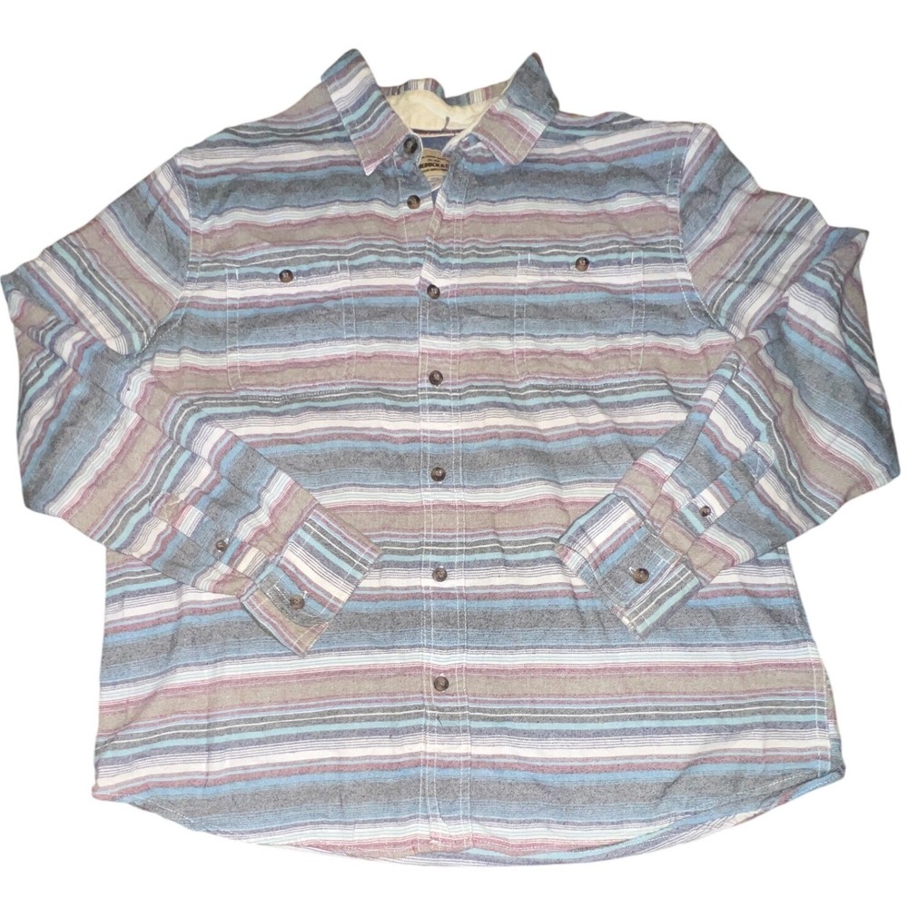 Roebuck & Co Heritage Supply Company Men's Striped Flannel Button Up Shirt XL‎